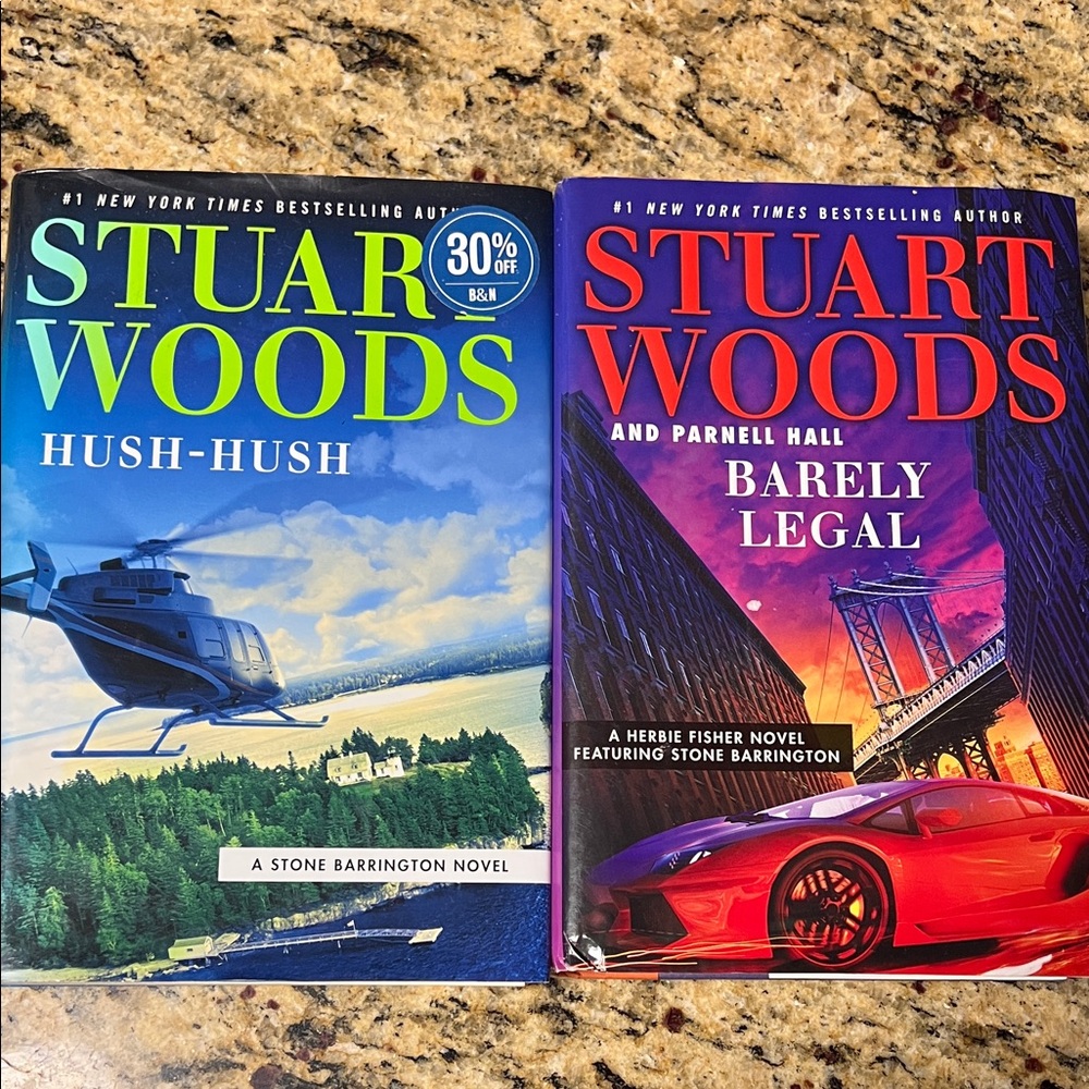 Stuart Woods Novel Set - Hush-Hush & Barely Legal book lot